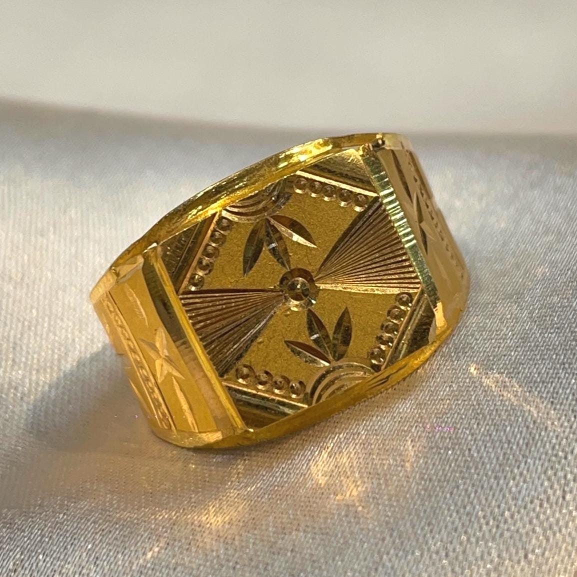 Maharaja Hexa Motif Gold Ring Suvera Jewelery 14k_Gold_Ring 18k_Gold_Ring Anniversary_Ring Birthday_Ring Christmas_Gift Chunky_Ring Diamond_Ring Engagement_Gift Gold_Ring Gold_Ring_Women Open_Wedding_Band Vintage_Gold_Ring Women's_Ring