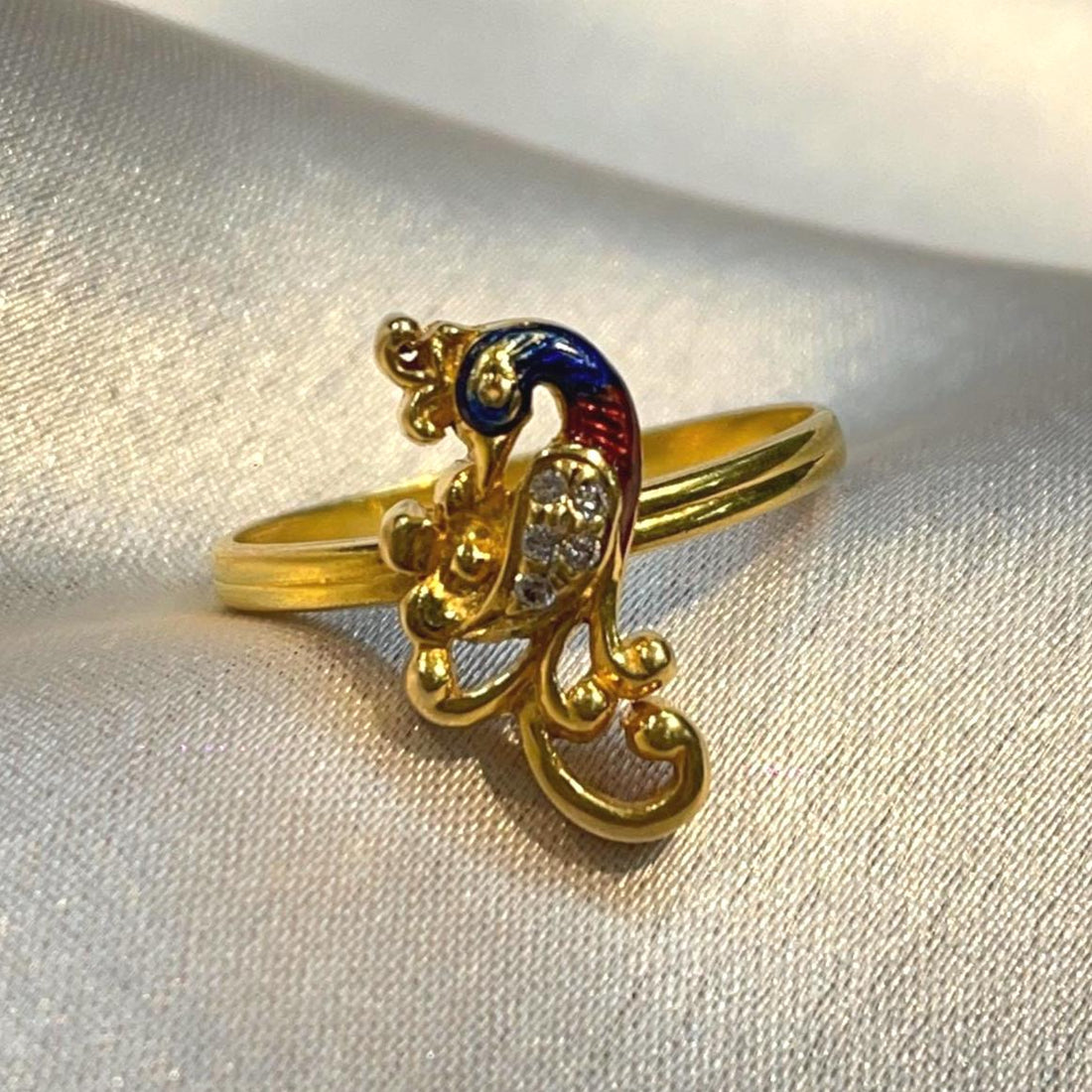 Royal Peacock Motif Diamond Gold Ring Suvera Jewelery 14k_Gold_Ring 18k_Gold_Ring Anniversary_Ring Birthday_Ring Christmas_Gift Chunky_Ring Diamond_Ring Engagement_Gift Gold_Ring Gold_Ring_Women Open_Wedding_Band Vintage_Gold_Ring Women's_Ring