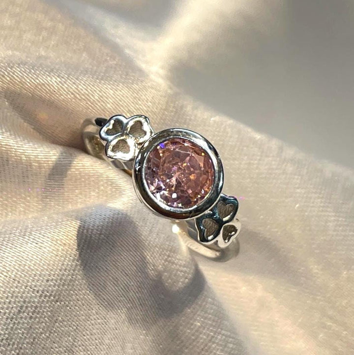 Pink Solitaire Engagement Ring in Sterling Silver Suvera Jewelery 925_Silver_Jewelry Anniversary_Gift Christmas_Gift CZ_Diamond_Band Dainty_Ring Delicate_Ring Engagement_Band Gift_For_Her Proposal_Band Silver_Ring Sterling_Silver_Ring