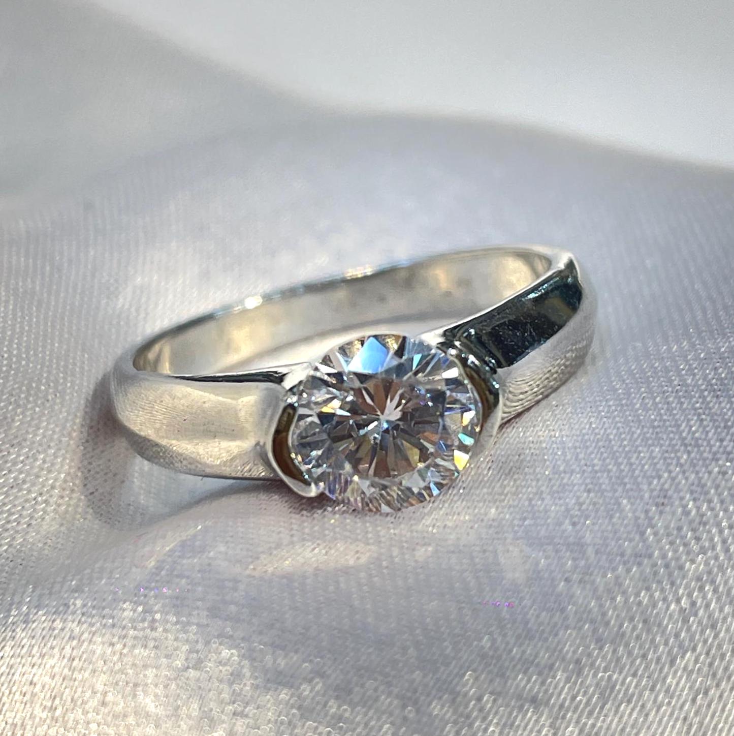 Cz Solitaire Men’s Bezel Set Engagement Ring in Sterling Silver Suvera Jewelery 925_Silver_Ring Dainty_Silver_Ring Diamond_Ring Engagement_Ring Gift_for_Him Handmade_Jewelry Men's_Ring Minimalist_Jewelry Personalized_Gift Promise_Ring