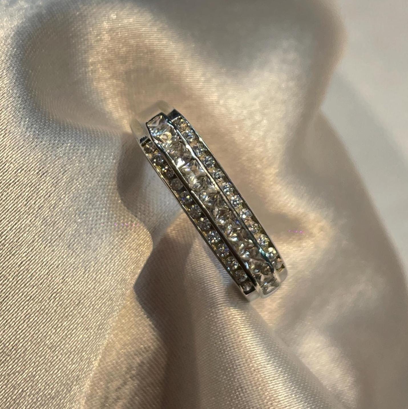 Eternity Prism Band Ring in Sterling Silver Suvera Jewelery 925_Silver_Ring Affordable_Gift Anniversary_Ring Birthday_Gift Channel_Set_Ring Chunky_Silver_Ring Delicate_Ring Fine_Jewelry Gift_for_Women Ring_for_Her Silver_Ring