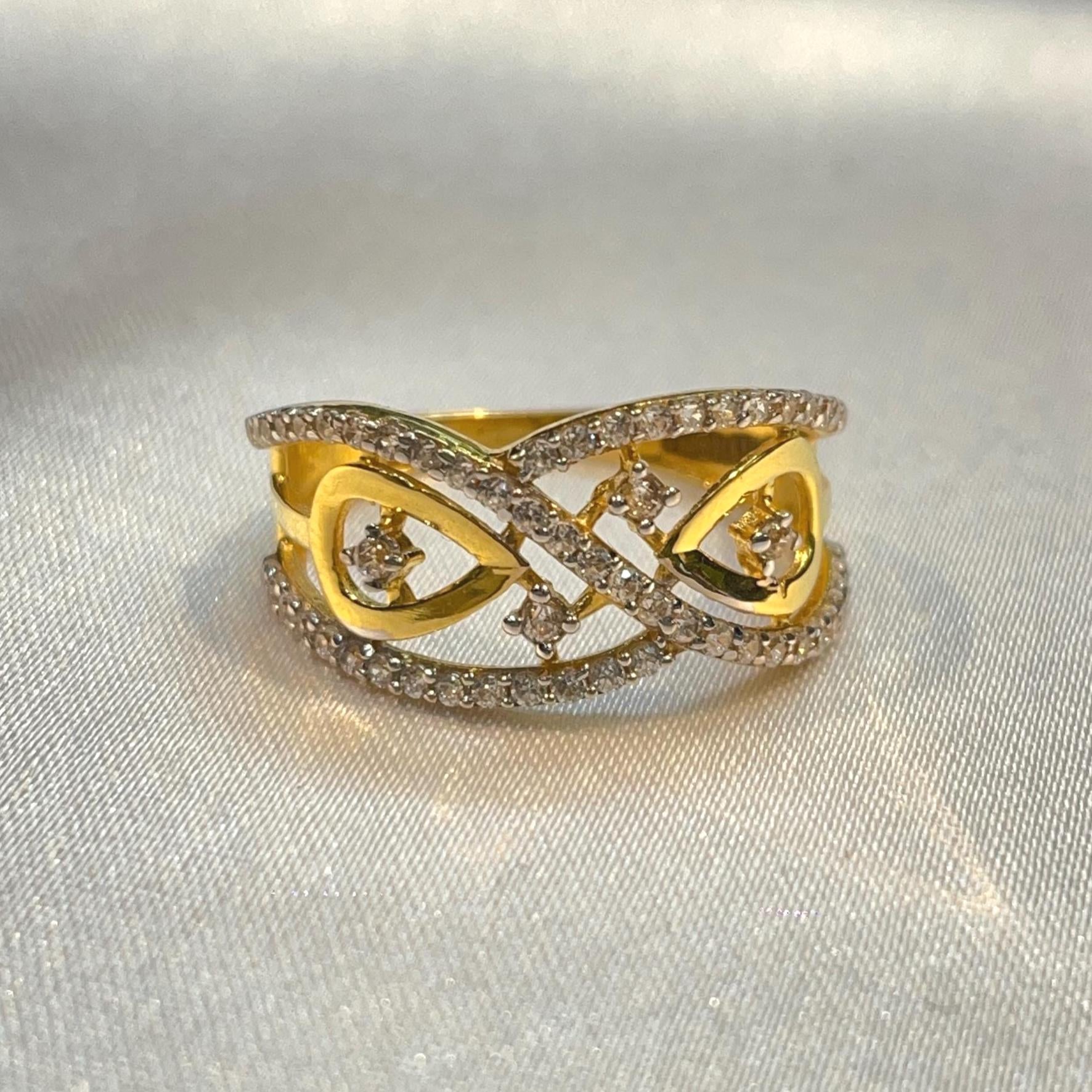 Eternal Grace Diamond Openwork Gold Ring Suvera Jewelery 14k_Gold_Ring 18k_Gold_Ring Anniversary_Ring Christmas_Gift Chunky_Ring Diamond_Ring Engagement_Gift Gold_Ring Gold_Ring_Women Open_Wedding_Band Statement_Ring Vintage_Gold_Ring