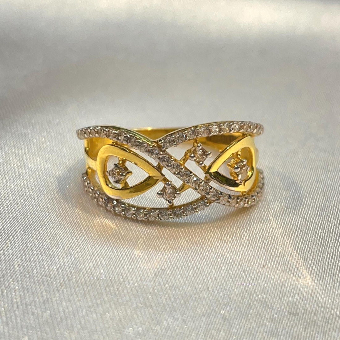 Eternal Grace Diamond Openwork Gold Ring Suvera Jewelery 14k_Gold_Ring 18k_Gold_Ring Anniversary_Ring Christmas_Gift Chunky_Ring Diamond_Ring Engagement_Gift Gold_Ring Gold_Ring_Women Open_Wedding_Band Statement_Ring Vintage_Gold_Ring