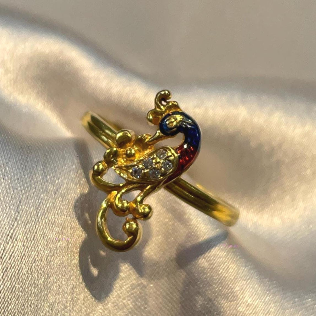 Royal Peacock Motif Diamond Gold Ring Suvera Jewelery 14k_Gold_Ring 18k_Gold_Ring Anniversary_Ring Birthday_Ring Christmas_Gift Chunky_Ring Diamond_Ring Engagement_Gift Gold_Ring Gold_Ring_Women Open_Wedding_Band Vintage_Gold_Ring Women's_Ring